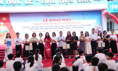 TRƯỜNG THCS PHÚ LA TỔ CHỨC LỄ KHAI MẠC TUẦN LỄ HƯỞNG ỨNG HỌC TẬP SUỐT ĐỜI NĂM 2025