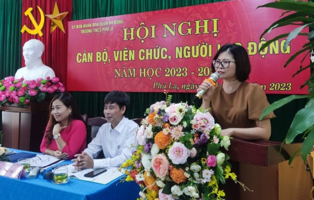 Hội nghị Viên chức, Người lao động trường THCS Phú La thành công tốt đẹp.