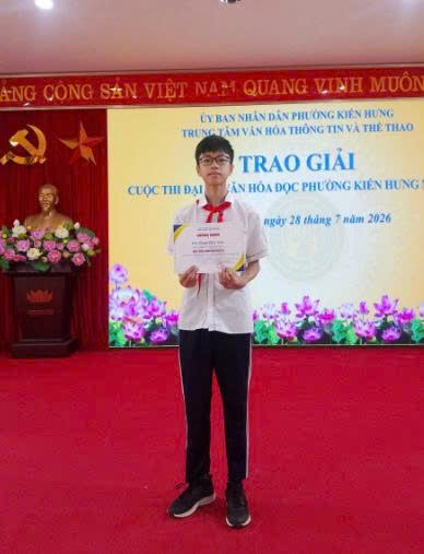 Chúc mừng học sinh Trường THCS Phú La đạt giải Khuyến khích Cuộc thi Đại sứ Văn hóa đọc năm 2026